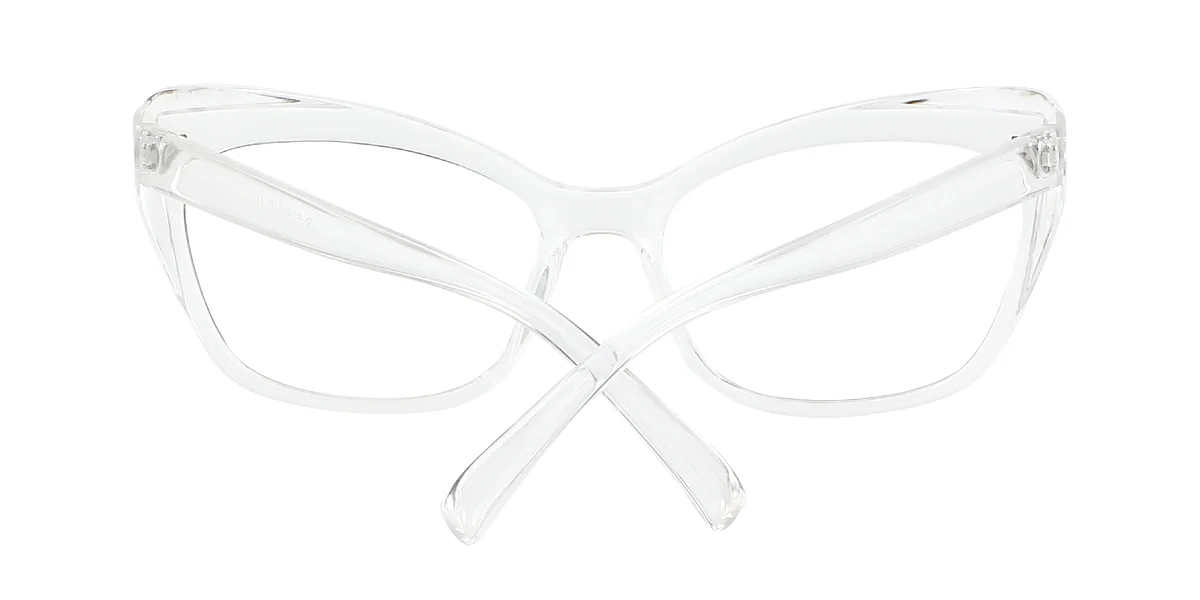 Clear Cateye Simple Classic Custom Engraving Eyeglasses | WhereLight