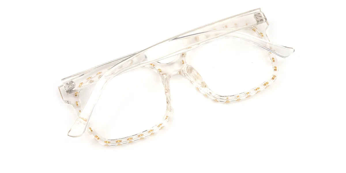 Clear Rectangle Classic Unique Custom Engraving Eyeglasses | WhereLight