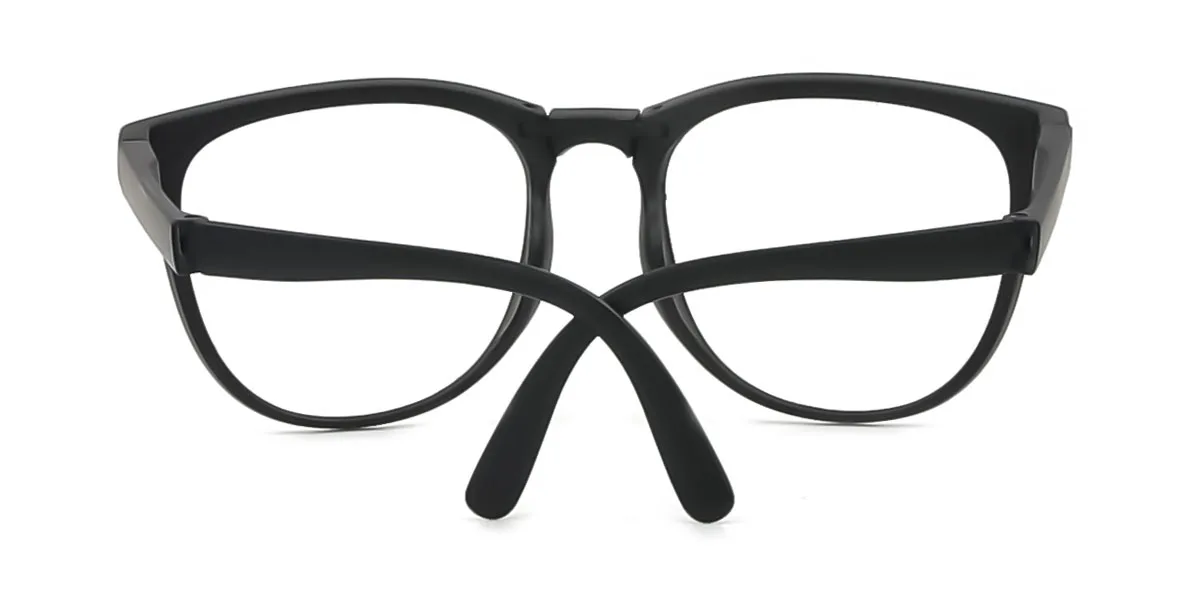 Black Rectangle Oval Simple Classic Retro Custom Engraving Eyeglasses | WhereLight