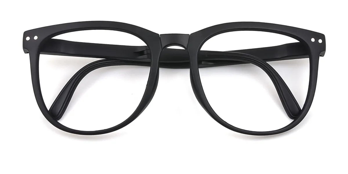 Black Rectangle Oval Simple Classic Retro Custom Engraving Eyeglasses | WhereLight
