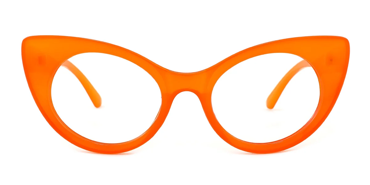 Orange Cateye Unique  Eyeglasses | WhereLight