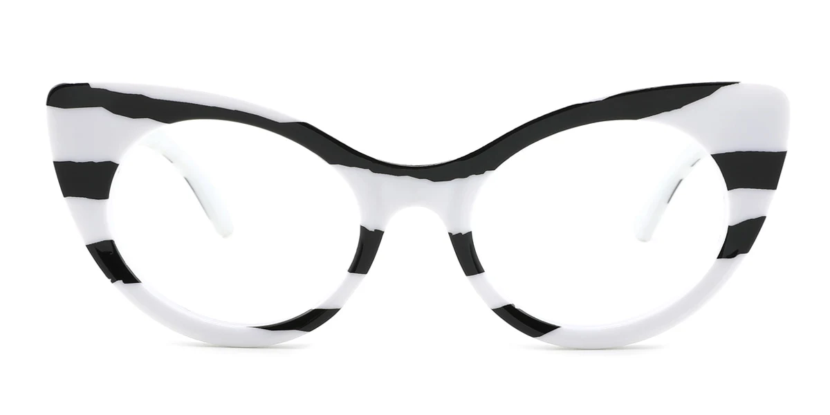 White Cateye Unique  Eyeglasses | WhereLight
