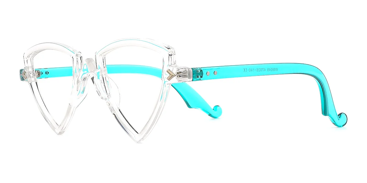 Blue Irregular Unique Gorgeous Custom Engraving Eyeglasses | WhereLight