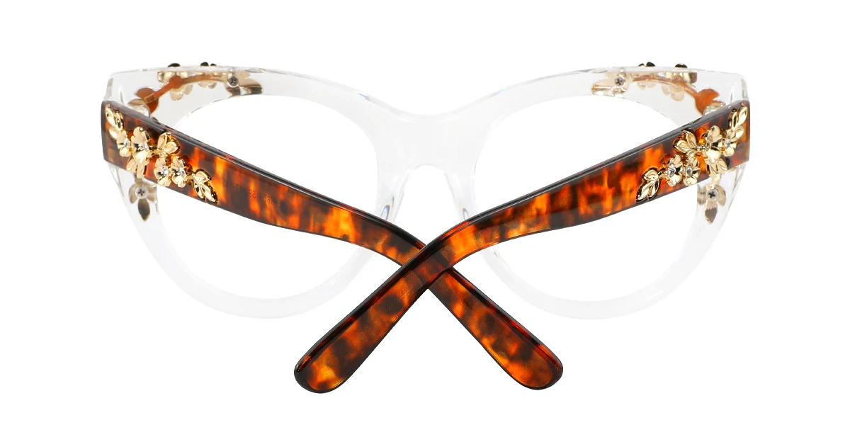 Clear Cateye Unique Custom Engraving Eyeglasses | WhereLight