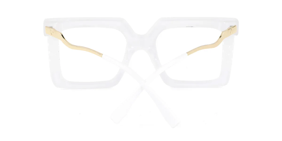 White Rectangle Unique  Eyeglasses | WhereLight
