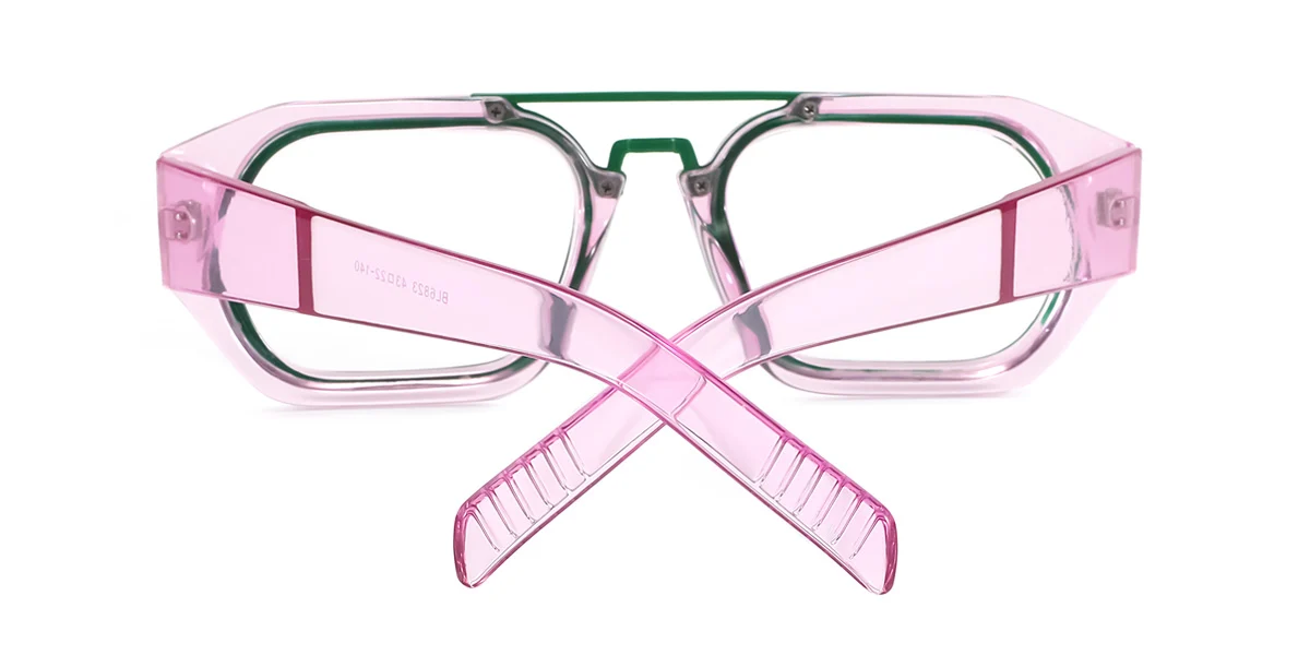 Purple Rectangle Irregular Unique Custom Engraving Eyeglasses | WhereLight