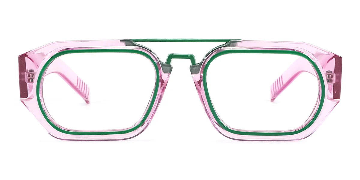 Purple Rectangle Irregular Unique Custom Engraving Eyeglasses | WhereLight