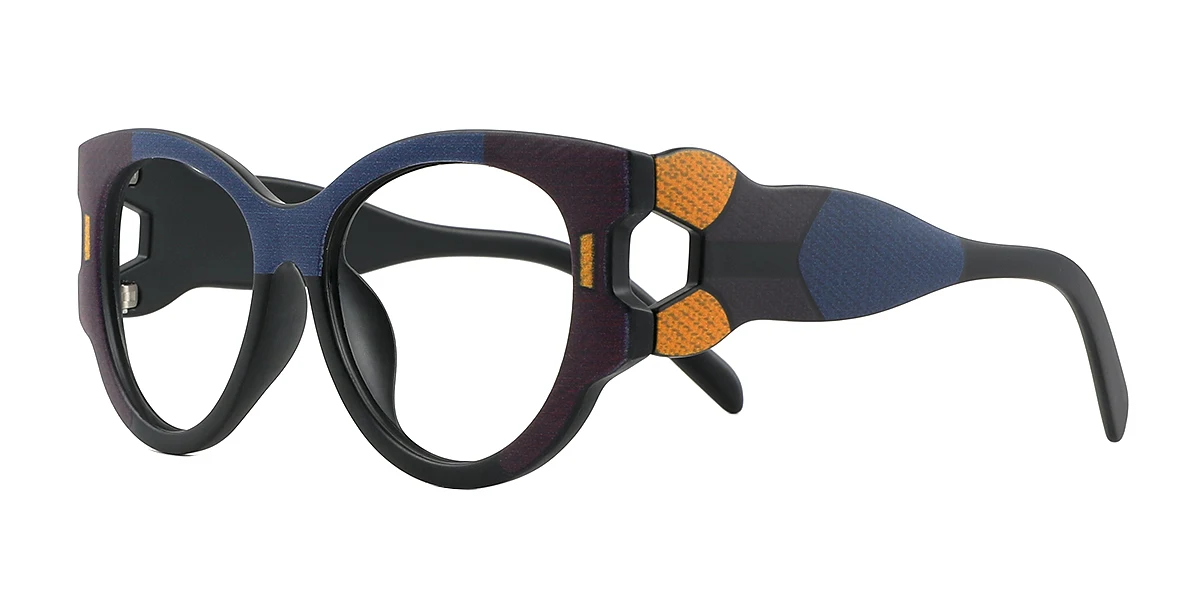 Purple Oval Unique Gorgeous Custom Engraving Eyeglasses | WhereLight