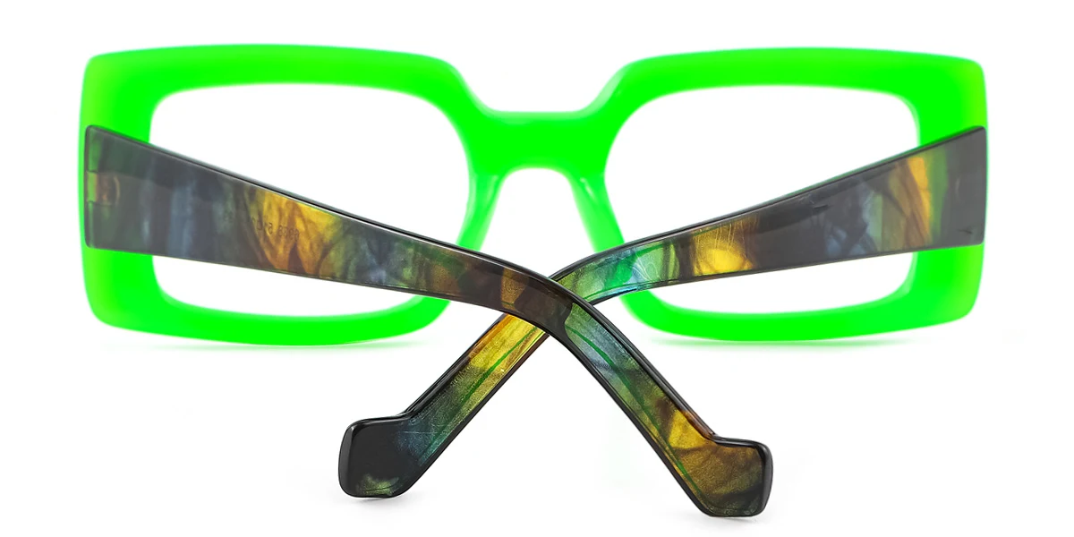 Green Rectangle Gorgeous  Eyeglasses | WhereLight