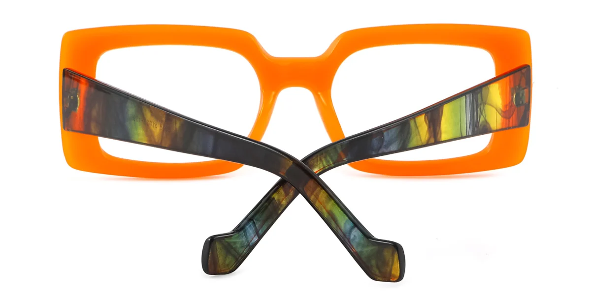 Orange Rectangle Gorgeous  Eyeglasses | WhereLight