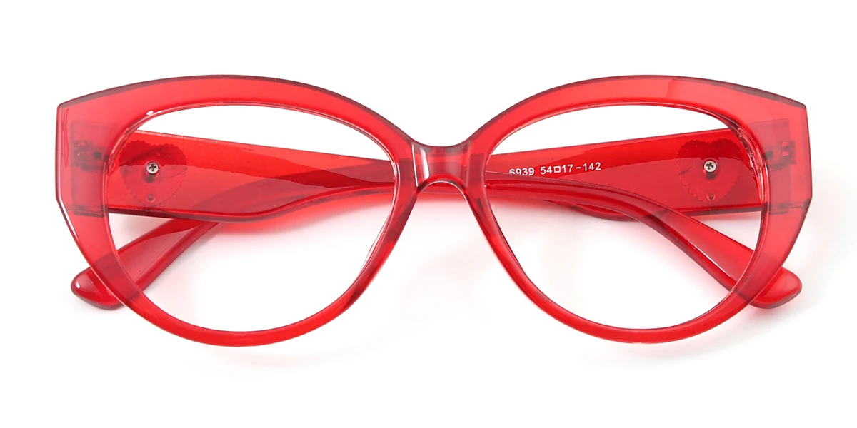 Red Oval Gorgeous Custom Engraving Eyeglasses | WhereLight