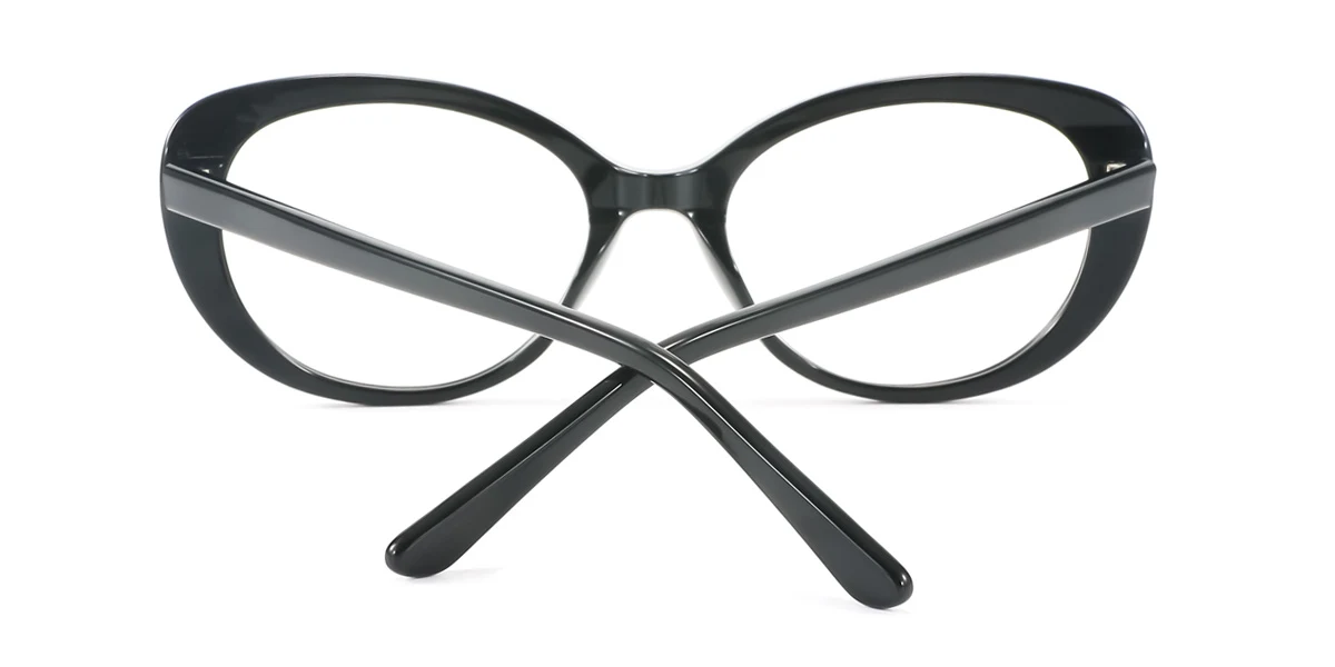 Black Oval Unique Spring Hinges Eyeglasses | WhereLight