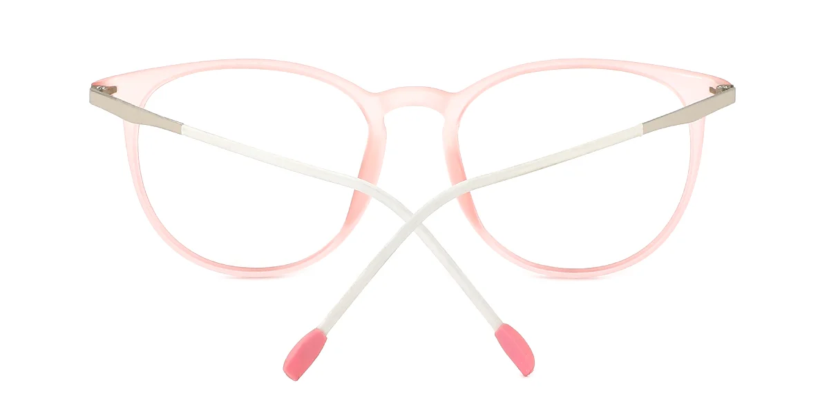 Pink Round Oval Simple Classic Super Light Eyeglasses | WhereLight
