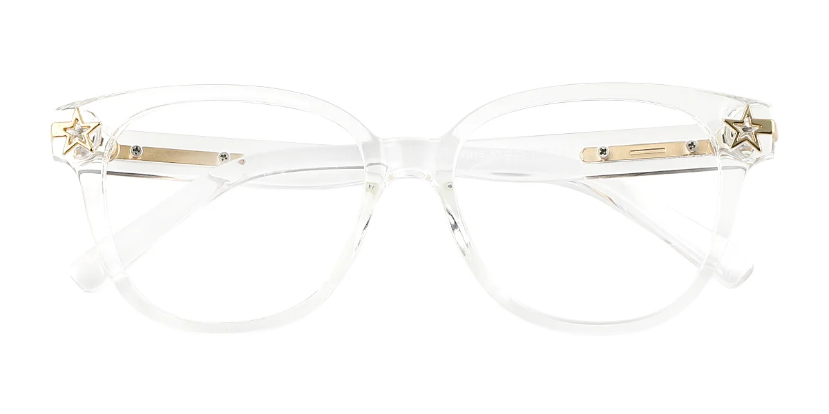 Clear Round Oval Simple Custom Engraving Eyeglasses | WhereLight