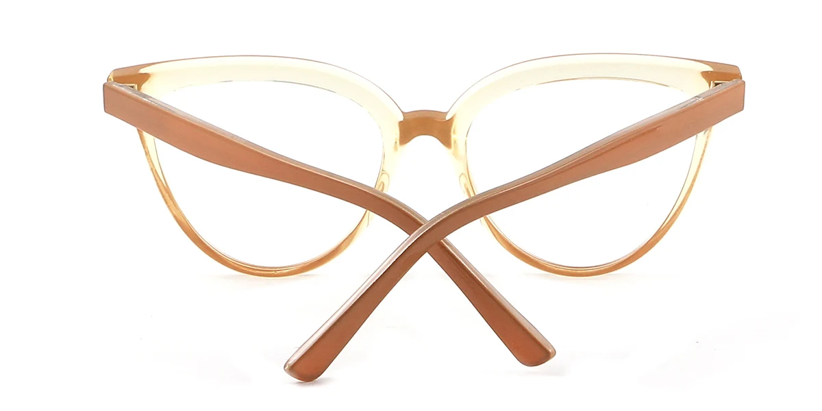 Brown Cateye Simple Custom Engraving Eyeglasses | WhereLight