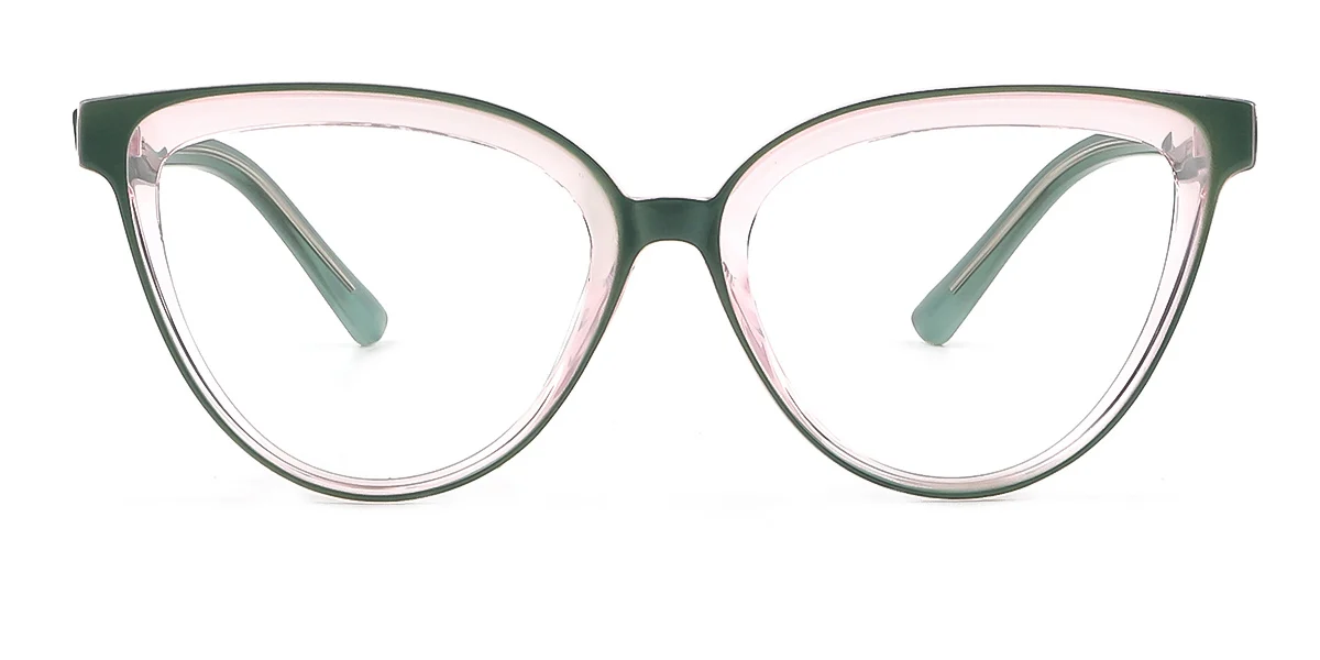 Green Cateye Simple Custom Engraving Eyeglasses | WhereLight