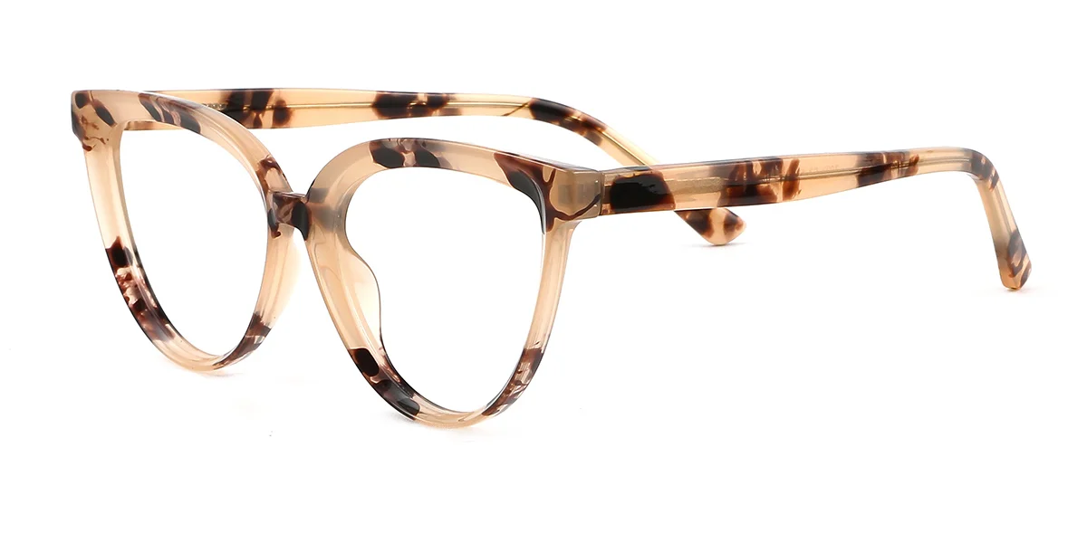 Tortoiseshell Cateye Simple Custom Engraving Eyeglasses | WhereLight