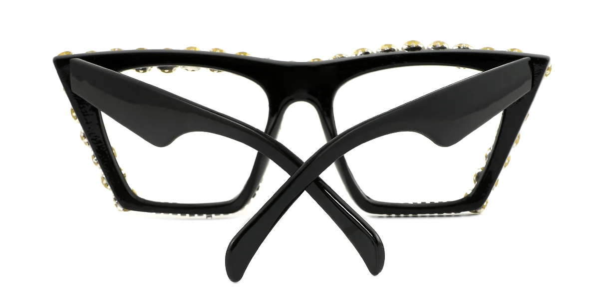White Cateye Rhinestone Custom Engraving Eyeglasses | WhereLight