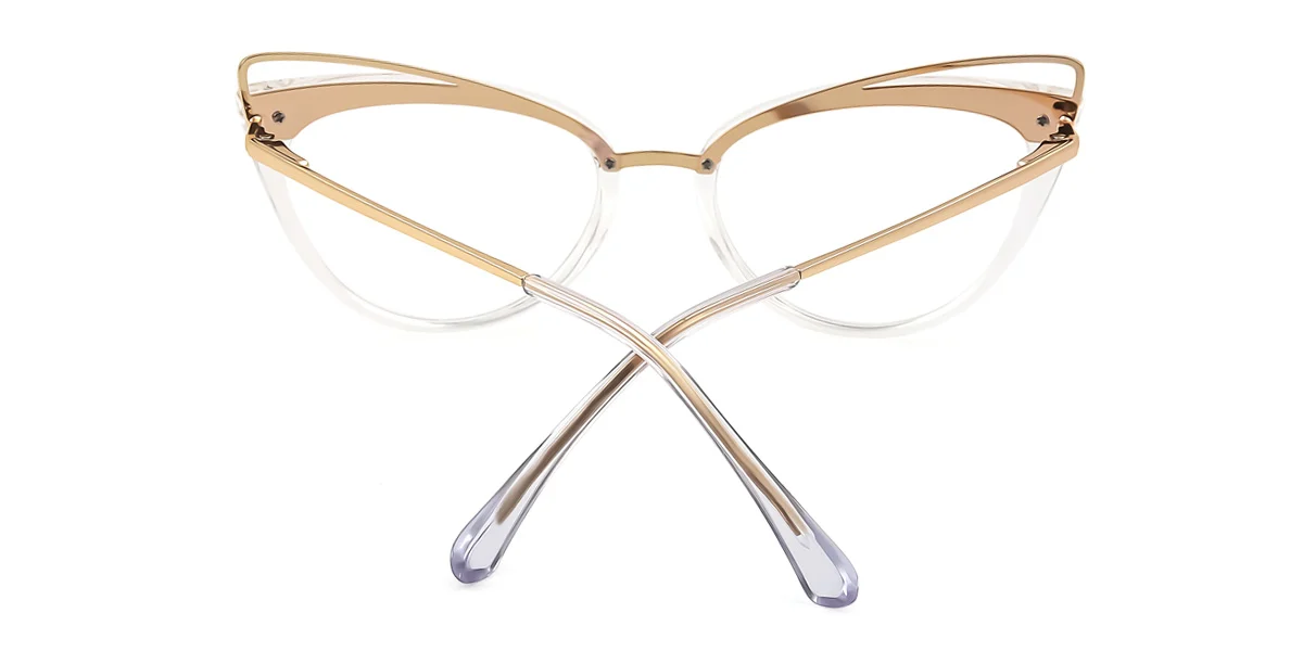 Clear Cateye Irregular Classic Unique Gorgeous Spring Hinges Eyeglasses | WhereLight