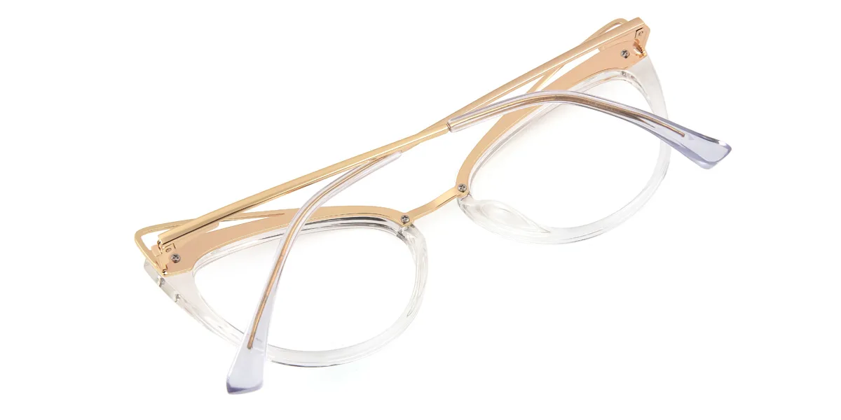 Clear Cateye Irregular Classic Unique Gorgeous Spring Hinges Eyeglasses | WhereLight