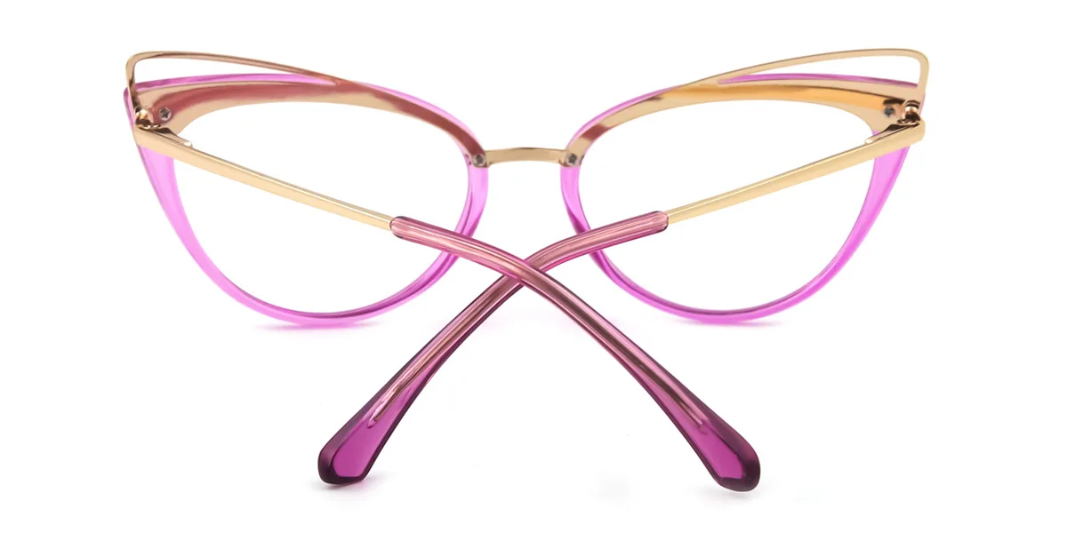 Purple Cateye Irregular Classic Unique Gorgeous Spring Hinges Eyeglasses | WhereLight