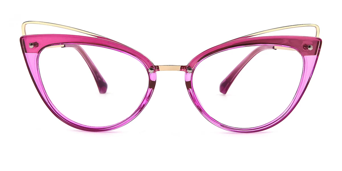 Purple Cateye Irregular Classic Unique Gorgeous Spring Hinges Eyeglasses | WhereLight
