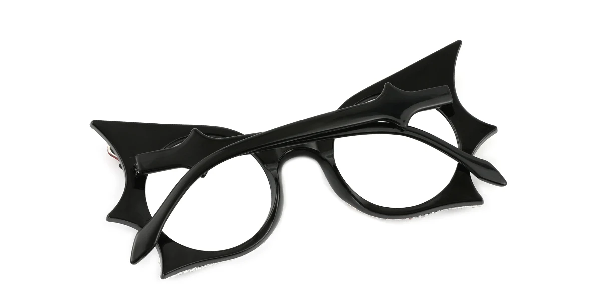 Black Butterfly Unique Gorgeous Rhinestone Custom Engraving Eyeglasses | WhereLight