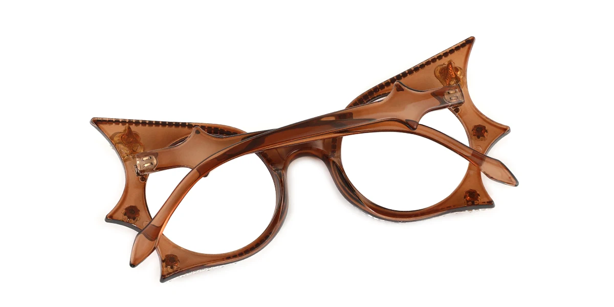Brown Butterfly Unique Gorgeous Rhinestone Custom Engraving Eyeglasses | WhereLight