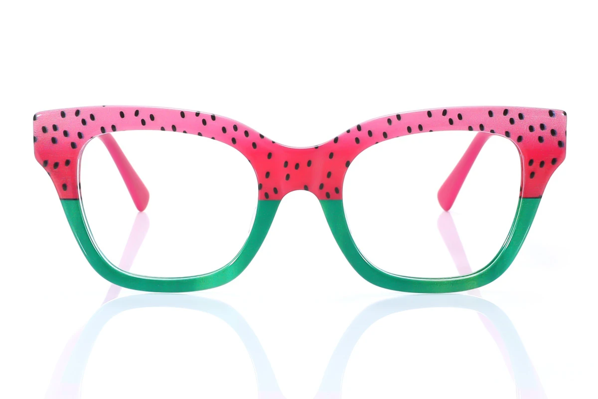 Aderans ビュークリア Red Rectangle Balance Eyeglasses | WhereLight