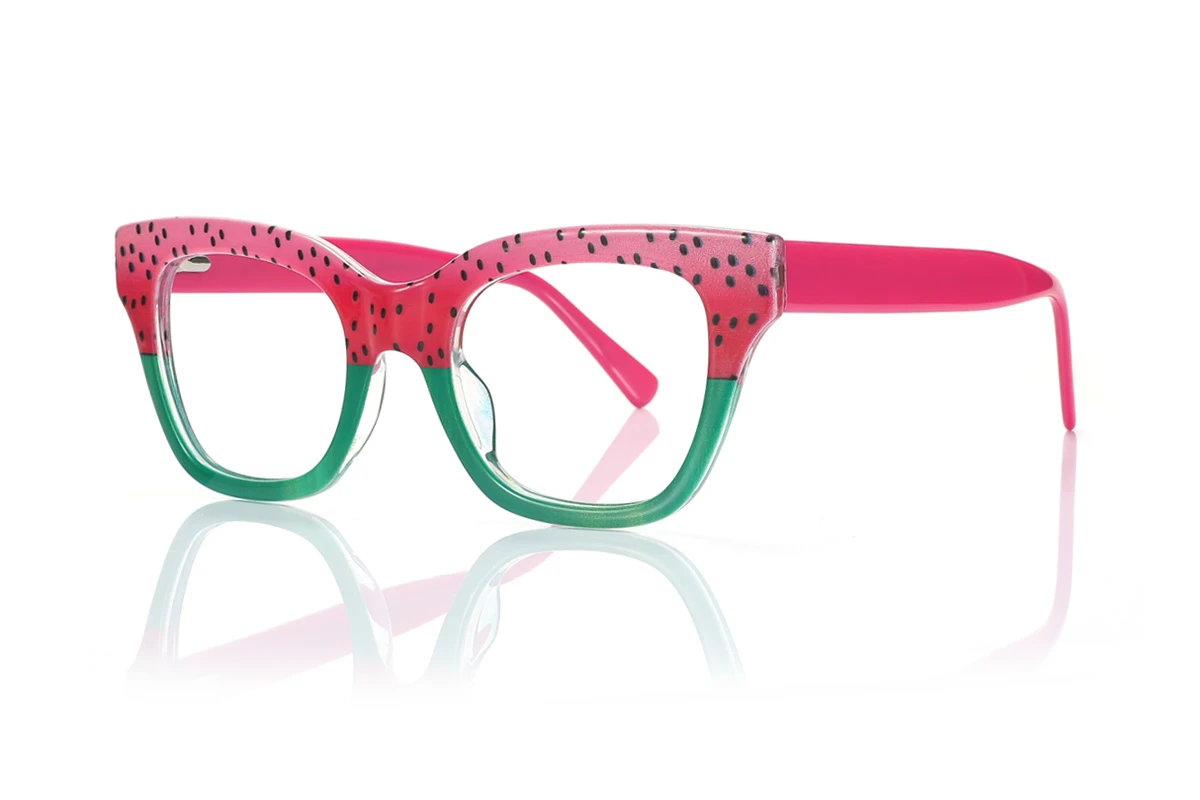 フェイスカラー 201 Harrell Square Dark-Red Glasses | Zeelool Glasses