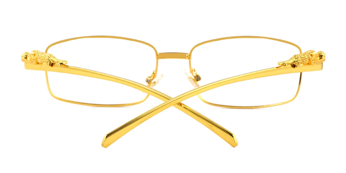 Gold Rectangle Business Custom Engraving Eyeglasses | WhereLight