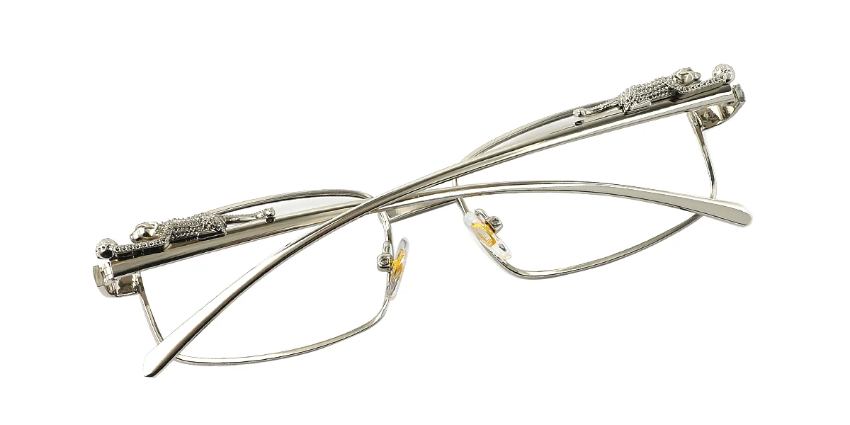 Silver Rectangle Business Custom Engraving Eyeglasses | WhereLight