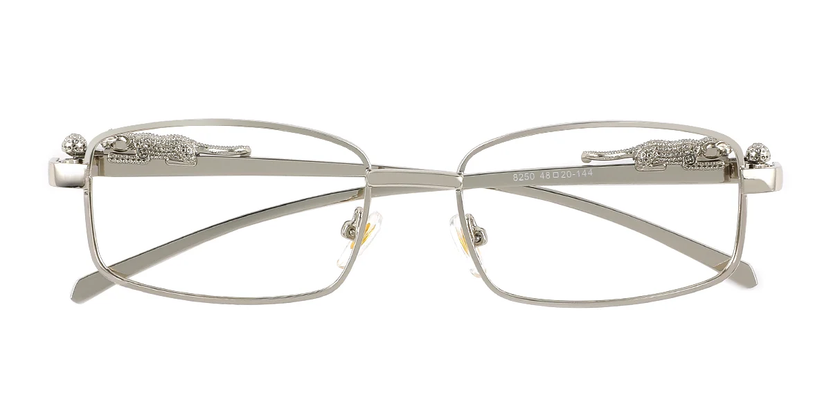 Silver Rectangle Business Custom Engraving Eyeglasses | WhereLight
