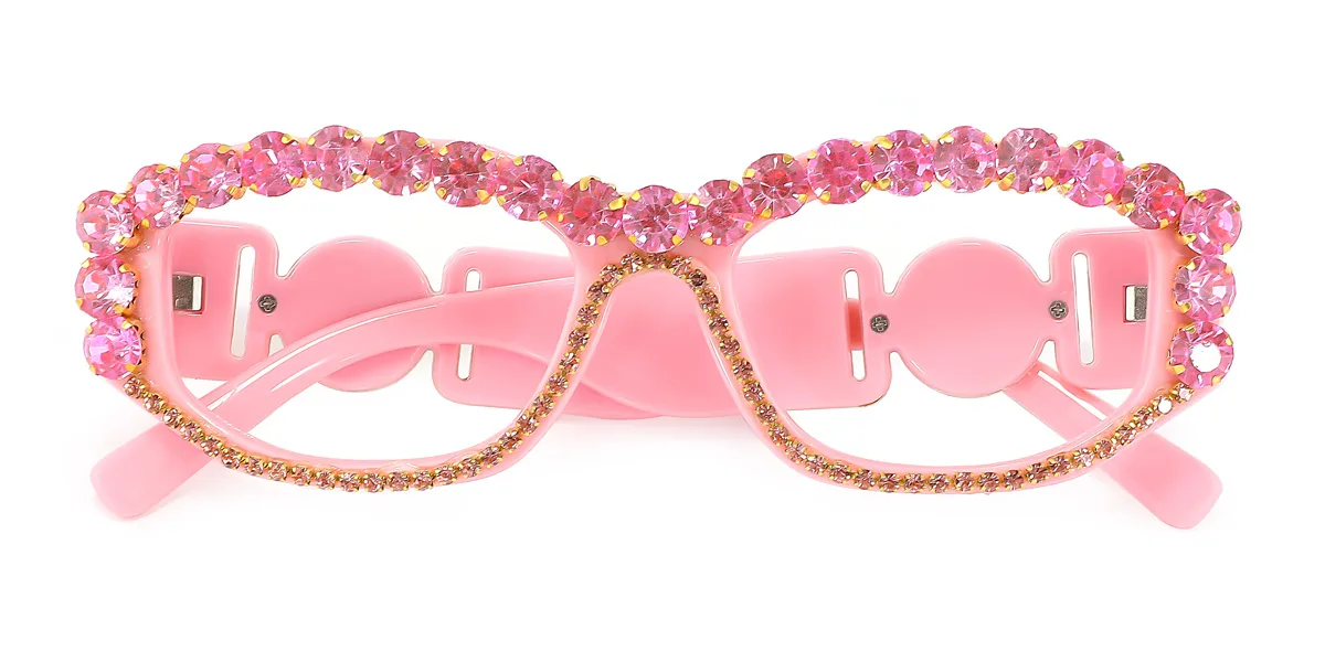 Pink Oval Unique Custom Engraving Eyeglasses | WhereLight