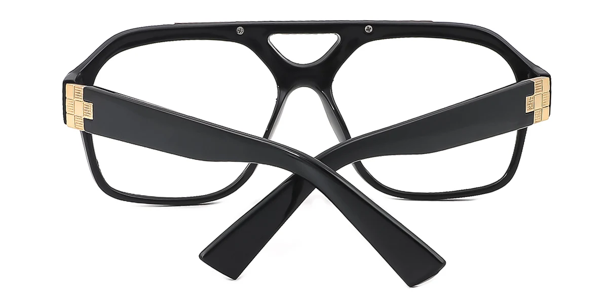 Black Aviator Irregular Classic Unique Gorgeous Custom Engraving Eyeglasses | WhereLight