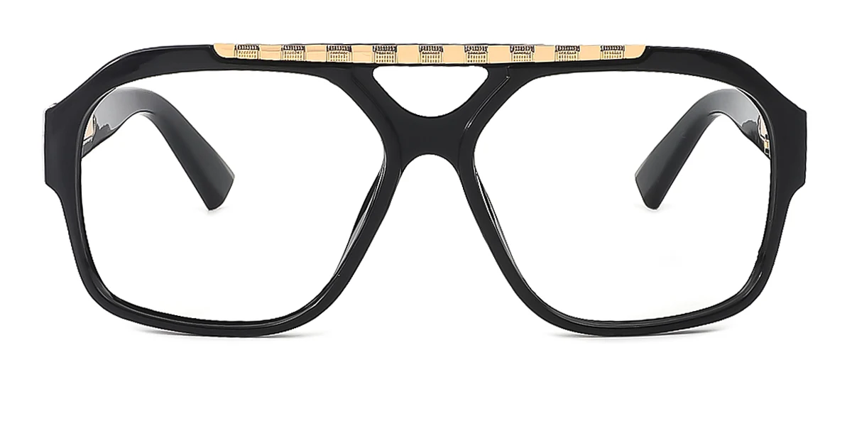 Black Aviator Irregular Classic Unique Gorgeous Custom Engraving Eyeglasses | WhereLight