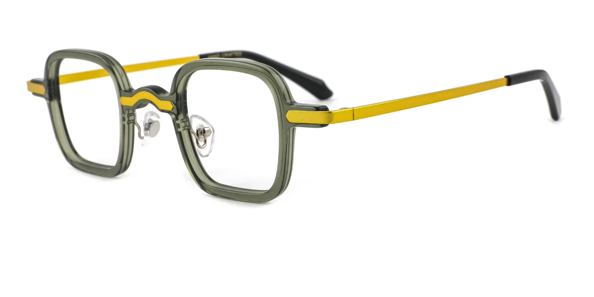 Green Rectangle Simple Classic Retro Unique  Eyeglasses | WhereLight