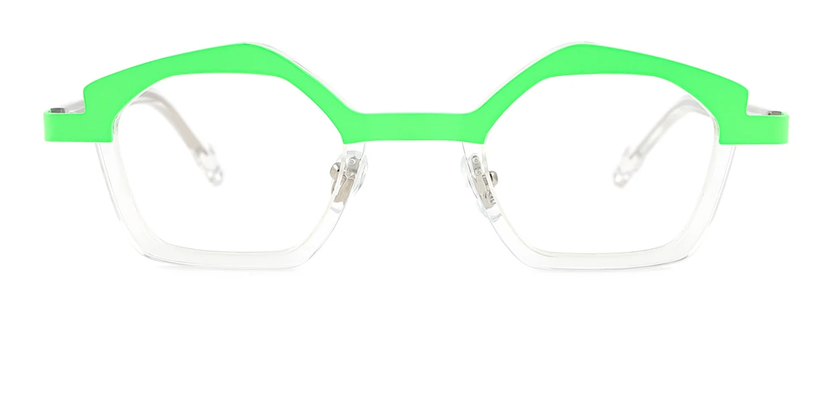 Green Geometric Irregular Classic Retro Unique Gorgeous  Eyeglasses | WhereLight