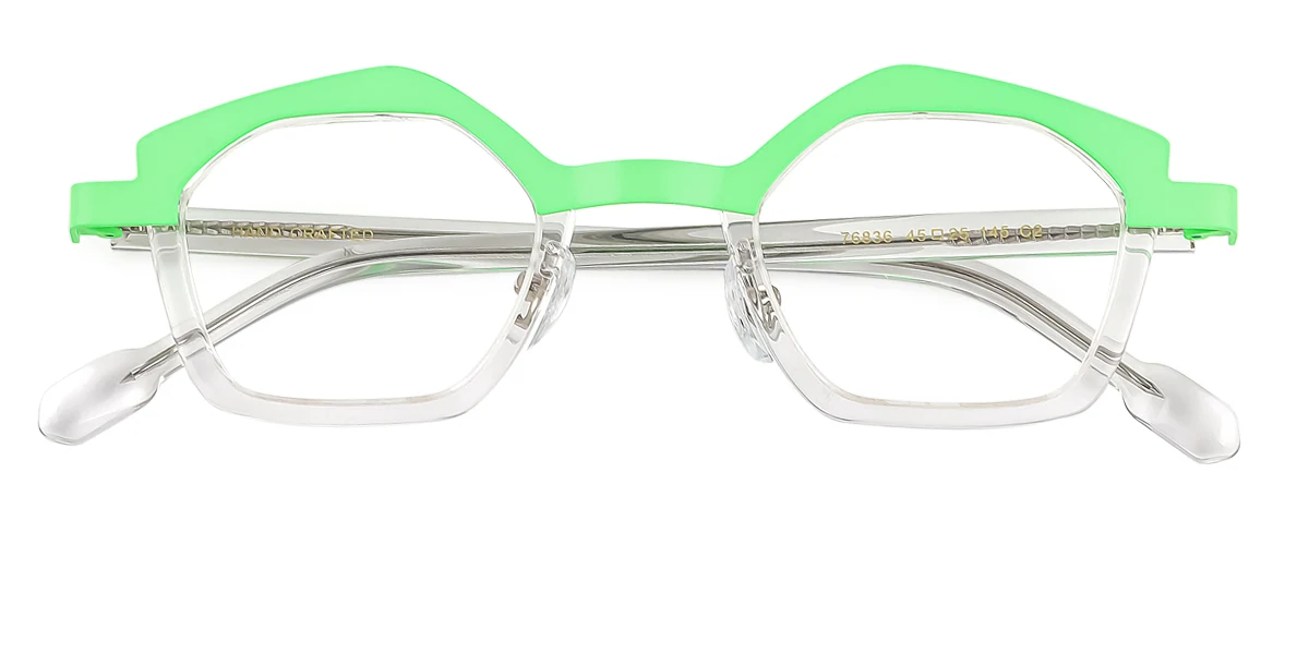Green Geometric Irregular Classic Retro Unique Gorgeous  Eyeglasses | WhereLight