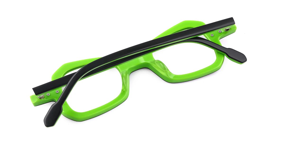 Green Geometric Irregular Retro Unique Gorgeous  Eyeglasses | WhereLight