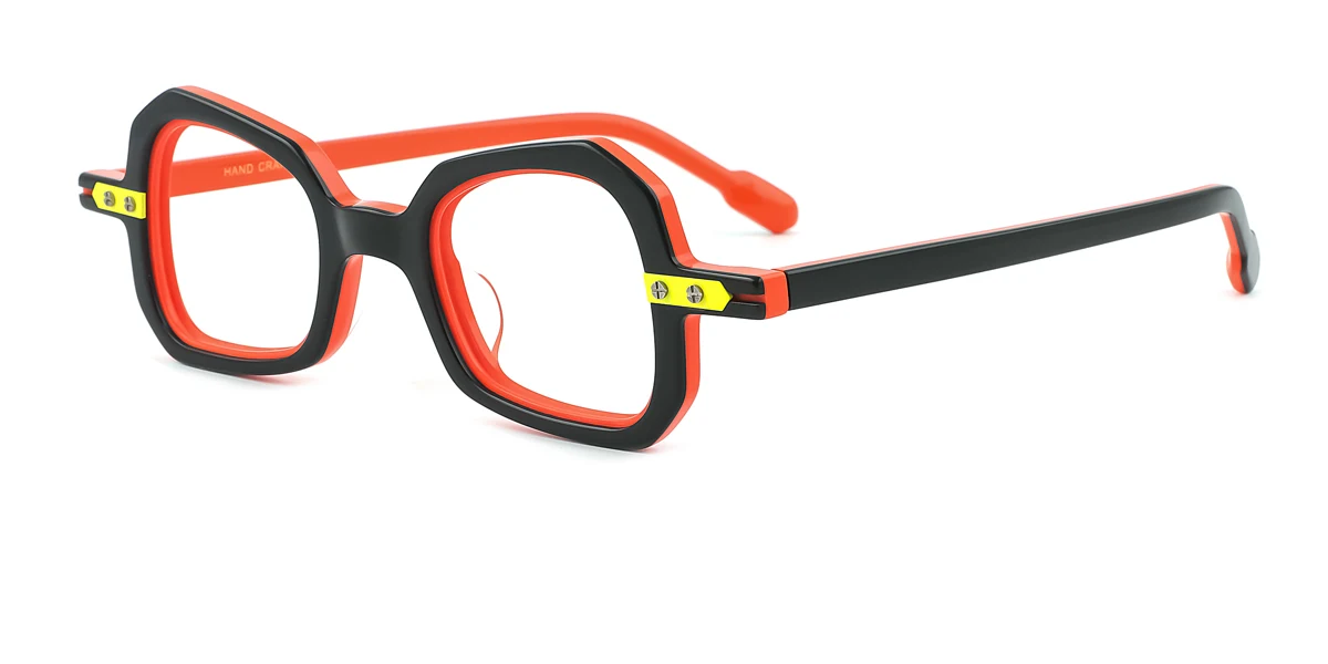 Orange Geometric Irregular Retro Unique Gorgeous  Eyeglasses | WhereLight