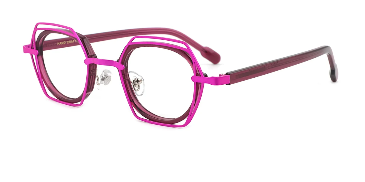 Purple Oval Geometric Irregular Retro Unique Gorgeous  Eyeglasses | WhereLight