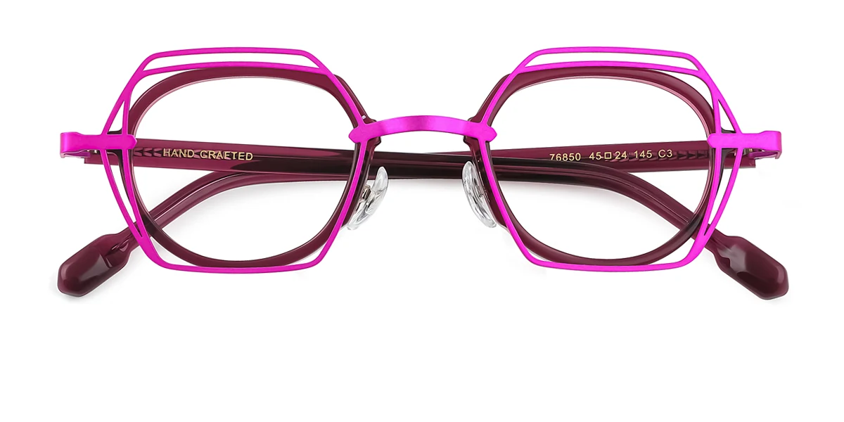 Purple Oval Geometric Irregular Retro Unique Gorgeous  Eyeglasses | WhereLight