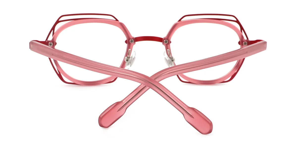 Red Oval Geometric Irregular Retro Unique Gorgeous  Eyeglasses | WhereLight