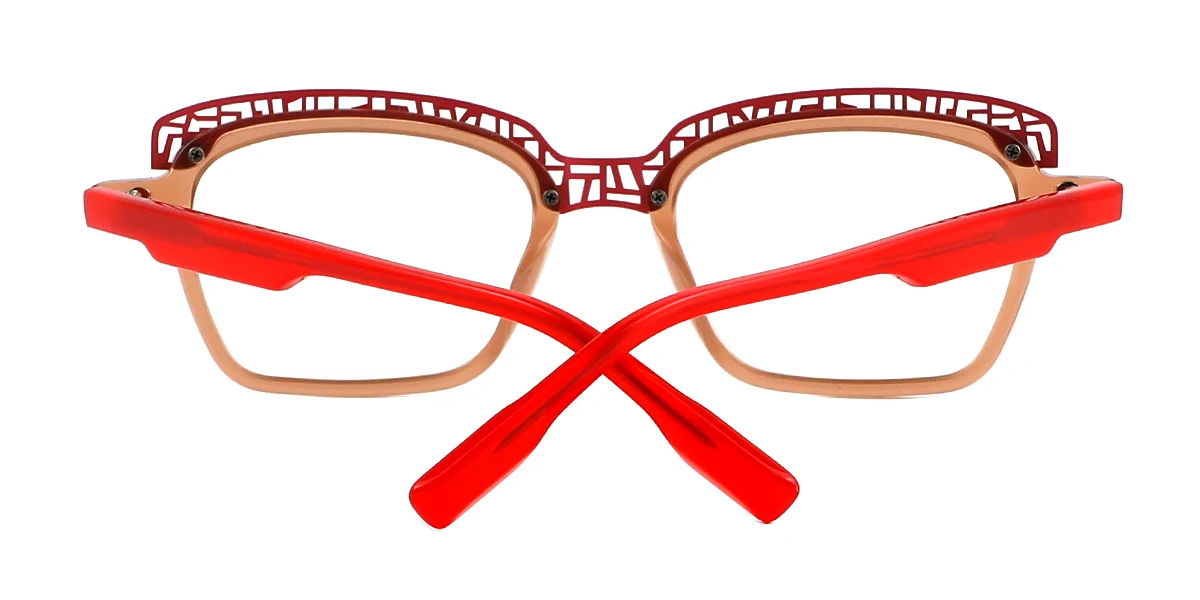 Brown Rectangle Simple  Eyeglasses | WhereLight