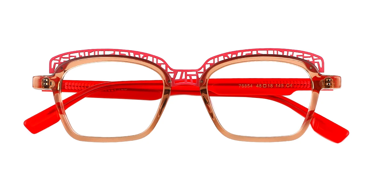 Brown Rectangle Simple  Eyeglasses | WhereLight