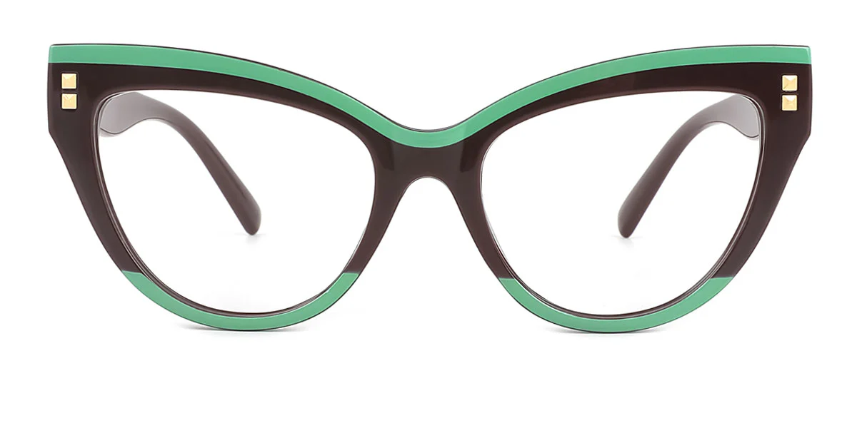 Green Cateye Classic Unique Gorgeous Custom Engraving Eyeglasses | WhereLight