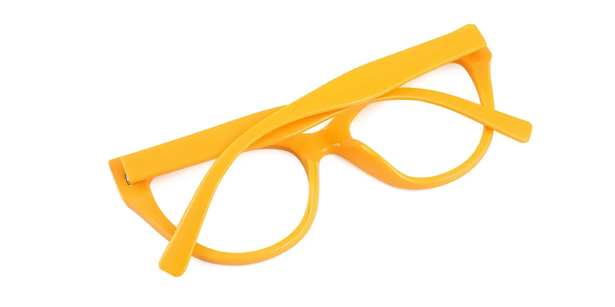Orange Cateye Classic Unique Gorgeous Custom Engraving Eyeglasses | WhereLight