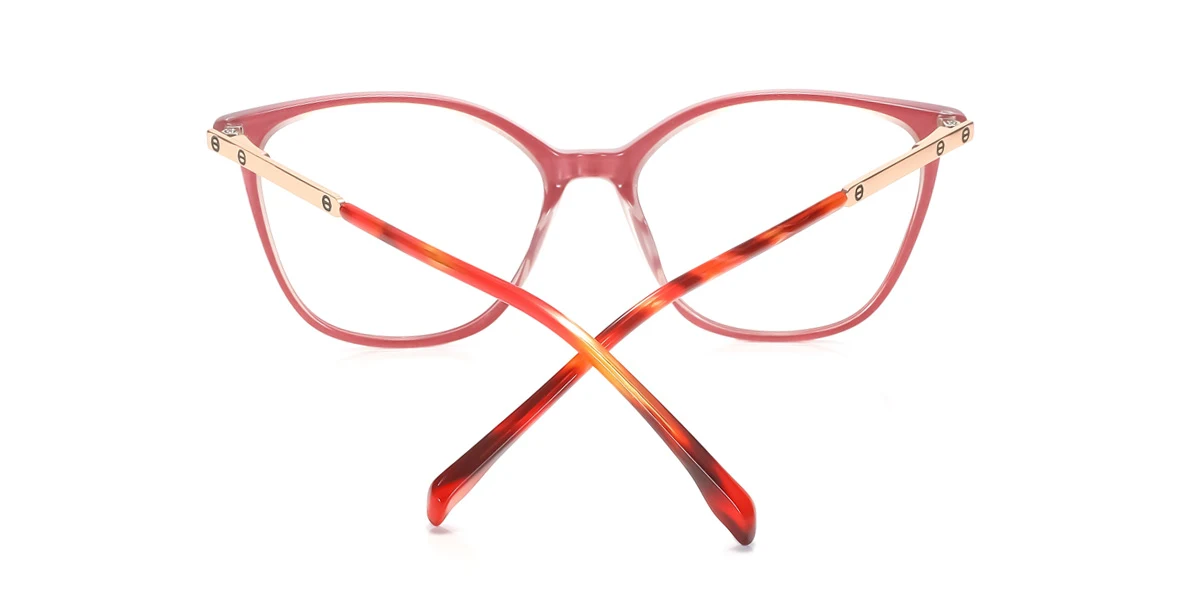 Red Cateye Rectangle Unique Spring Hinges Eyeglasses | WhereLight