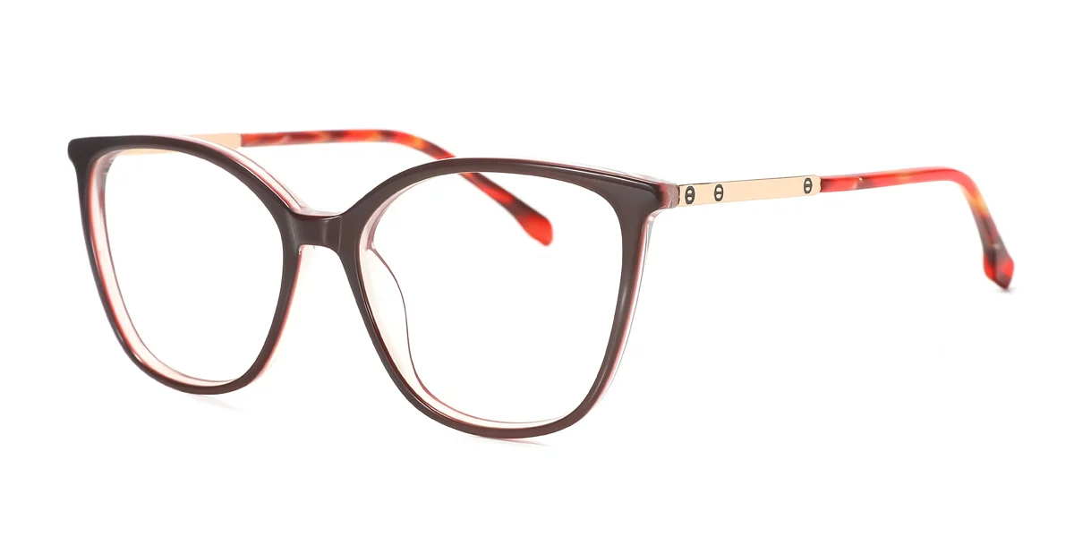 Red Cateye Rectangle Unique Spring Hinges Eyeglasses | WhereLight